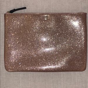 Kate Spade gold rose sparkly clutch bag